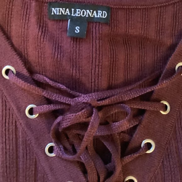 NWT Nina Leonard Mauve Knit Dress Size:  Small - Picture 8 of 9
